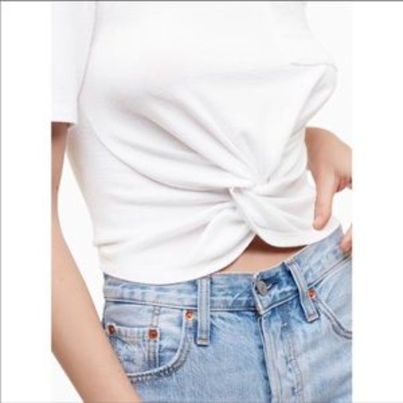 Aritzia Wilfred Free Subah T-shirt with knot detail Size M - Picture 3 of 6